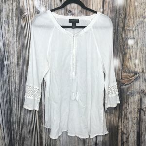 Lane Bryant 14/16 White Boho Top